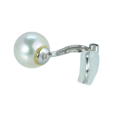 【中古】K14WG AKOYA PEARL RING アコヤパールイヤリング 8.7mm 3.4g