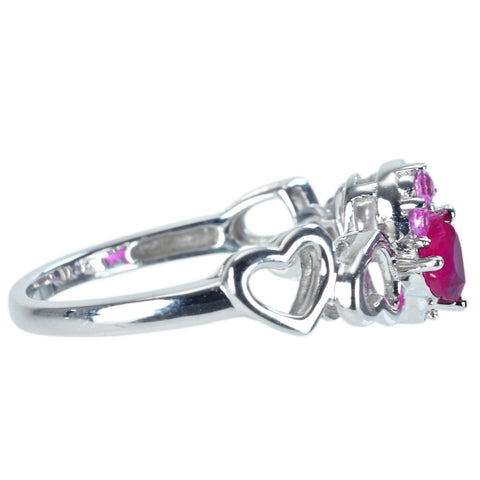 【中古】K18WG RUBY RING ルビ―リング R0.21ct PS0.09ct D0.07ct 保証書/ソーティング 3.3g #13