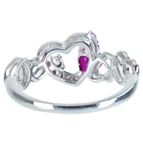 【中古】K18WG RUBY RING ルビ―リング R0.21ct PS0.09ct D0.07ct 保証書/ソーティング 3.3g #13