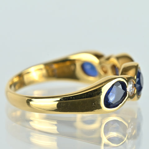 【中古】K18YG SAPPHIREサファイアリング S1.90ct D0.20ct 4.9g #15