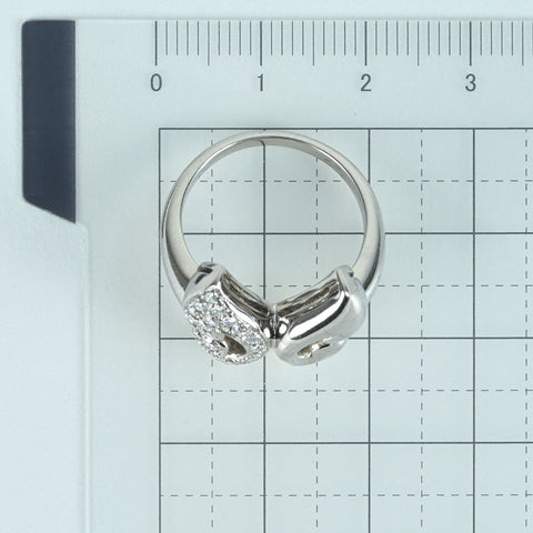 【中古】BVLGARI リング PT950 DIAMONDダイヤモンドリング リペア証明書、BOX 12.5g #12.5 ONE PRICE