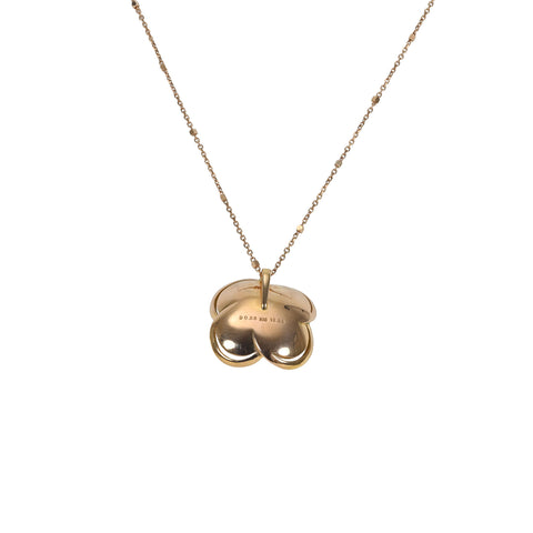 【中古】K18PG ROSE QUARTZローズクォーツペンダントネックレス RQ12.33ct D0.56ct 10.7g