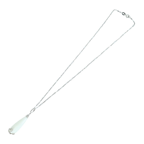 【中古】K18WG CHALCEDONYカルセドニーペンダントネックレス C21.90ct D0.28ct 7.6g