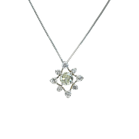 【中古】PT950/PT850 DIAMONDダイヤモンドペンダントネックレス 1.000ct D0.64ct 4.1g