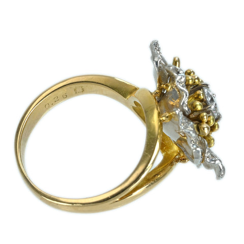 【中古】 石川暢子 K18/PT900 DIAMONDダイヤモンドリング D0.26ct 8.6g #10