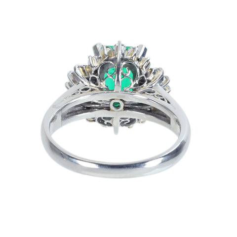 [Used] PT900 Emerald Ring, E1.80ct, Diamond 0.71ct, 7.3g, #12 