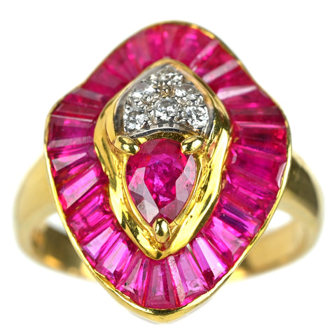【中古】K18YG RUBY ルビーリング  6.6g #8