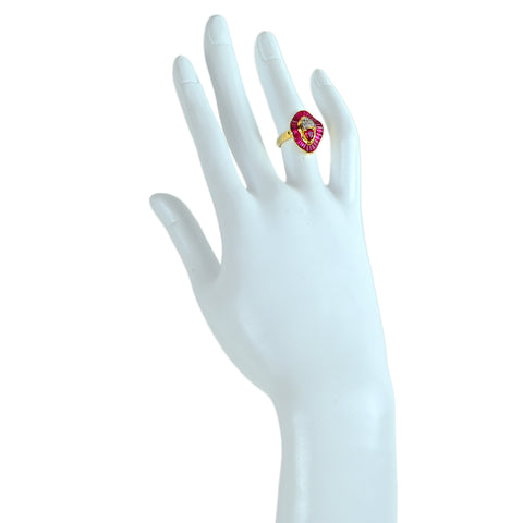 【中古】K18YG RUBY ルビーリング  6.6g #8