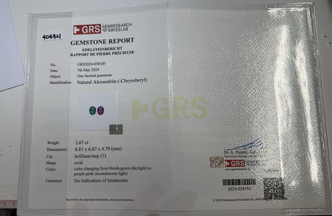 【中古】K18WG ALEXANDRITE RING アレキサンドライトリング A2.67ct D1.94ct GRS鑑別書 18.0g #11