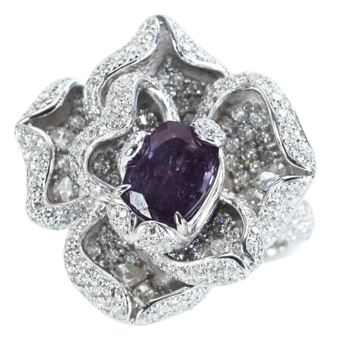 【中古】K18WG ALEXANDRITE RING アレキサンドライトリング A2.67ct D1.94ct GRS鑑別書 18.0g #11