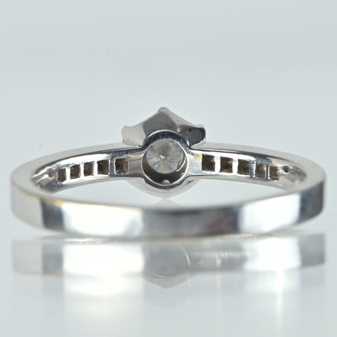 【中古】K18WG DIAMOND RING ダイヤモンドリング D0.22ct 2.6g #11.5