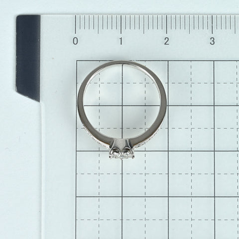 【中古】K18WG DIAMOND RING ダイヤモンドリング D0.22ct 2.6g #11.5