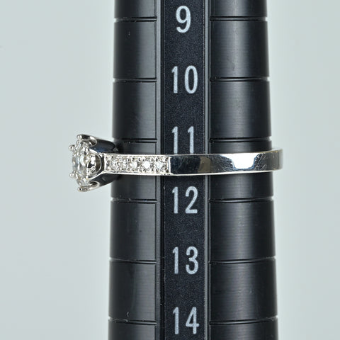 【中古】K18WG DIAMOND RING ダイヤモンドリング D0.22ct 2.6g #11.5