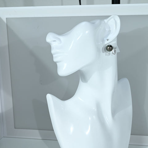 【中古】K14WG TAHITIAN PEARL EARRINGS 黒蝶パールイヤリング 11.8mm 5.5g