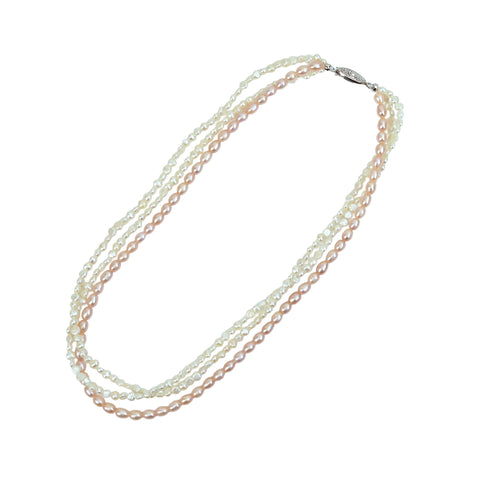 【中古】 Fresh Water Pearl 淡水パール 3連ネックレス 23.4g