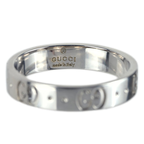 【中古】GUCCI グッチ リング K18WG アイコン 3.6g #12.5