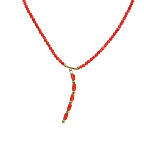 【中古】K18YG CORALサンゴネックレス  5.6g