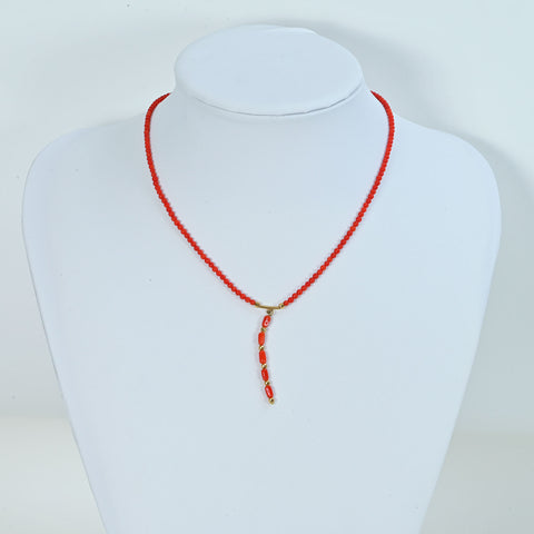 【中古】K18YG CORALサンゴネックレス  5.6g