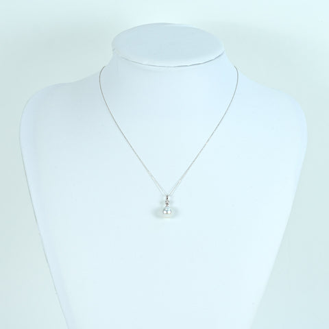 【中古】 K18WG PEARL パールネックレス P9.5mm D 2.5g