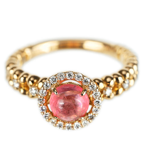 【中古】K18YG PINK TOURMALINE ピンクトルマリンリング T0.67ct D0.14ct 3.1g #5