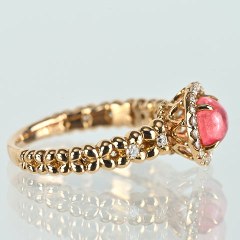 【中古】K18YG PINK TOURMALINE ピンクトルマリンリング T0.67ct D0.14ct 3.1g #5