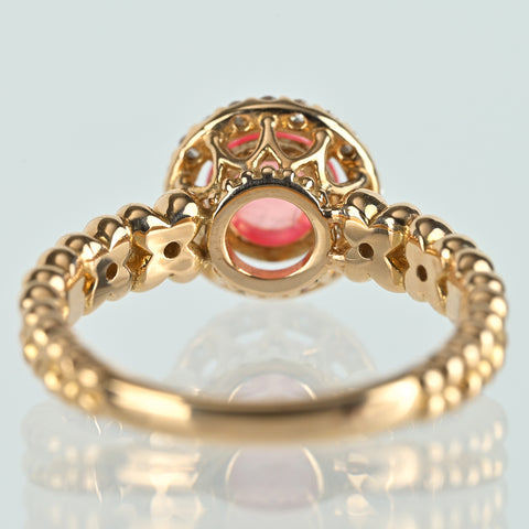 【中古】K18YG PINK TOURMALINE ピンクトルマリンリング T0.67ct D0.14ct 3.1g #5