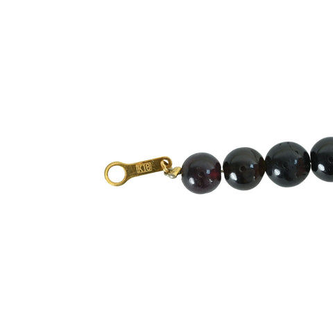 【中古】K18YG TOURMALINEブラックトルマリン丸玉ブレスレット 11.8g