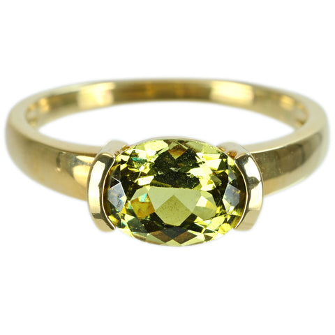【中古】K18YG PERIDOT RING ペリドットリング P2 .00ct 4.3g #16.5