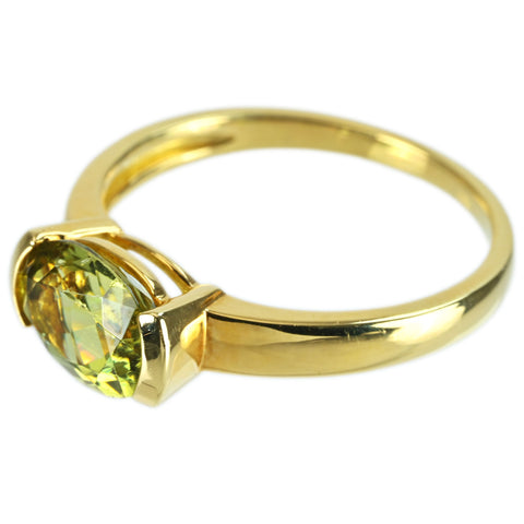 【中古】K18YG PERIDOT RING ペリドットリング P2 .00ct 4.3g #16.5