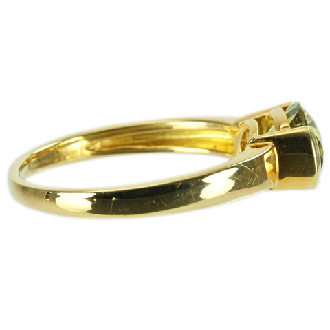 【中古】K18YG PERIDOT RING ペリドットリング P2 .00ct 4.3g #16.5