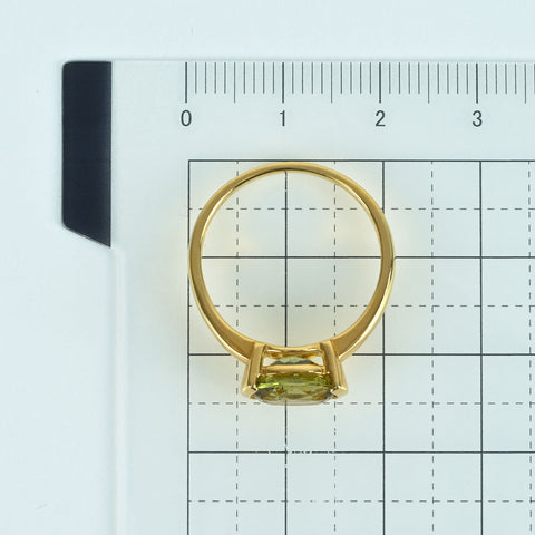 【中古】K18YG PERIDOT RING ペリドットリング P2 .00ct 4.3g #16.5