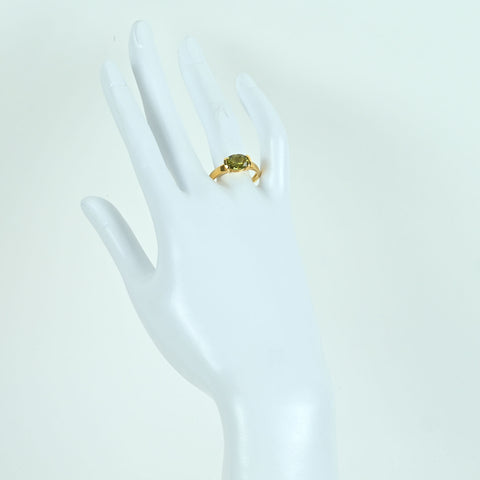 【中古】K18YG PERIDOT RING ペリドットリング P2 .00ct 4.3g #16.5