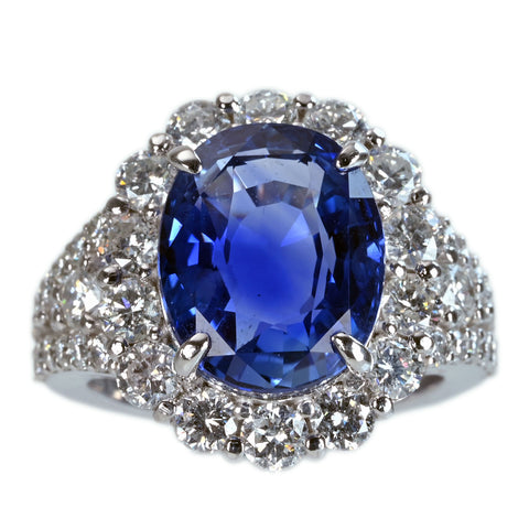 【中古】PT900 SAPPHIRE RING サファイアリング S10.633ct D2.503ct 14.5g #13