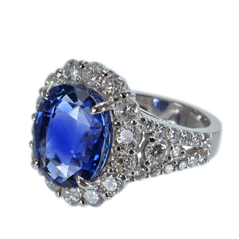 【中古】PT900 SAPPHIRE RING サファイアリング S10.633ct D2.503ct 14.5g #13