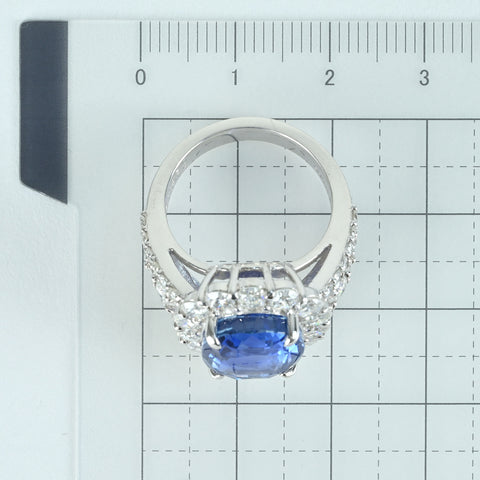 【中古】PT900 SAPPHIRE RING サファイアリング S10.633ct D2.503ct 14.5g #13