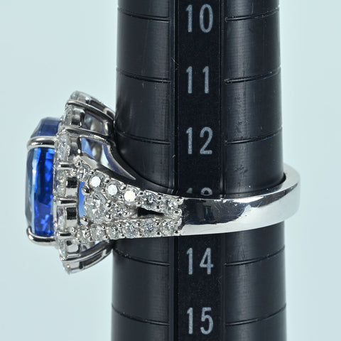 【中古】PT900 SAPPHIRE RING サファイアリング S10.633ct D2.503ct 14.5g #13