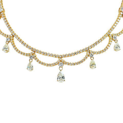 【中古】K18YG DIAMOND NECKLACE ダイヤモンドネックレス D1.81ct D5.86ct 51.5g