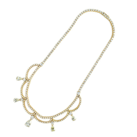 【中古】K18YG DIAMOND NECKLACE ダイヤモンドネックレス D1.81ct D5.86ct 51.5g