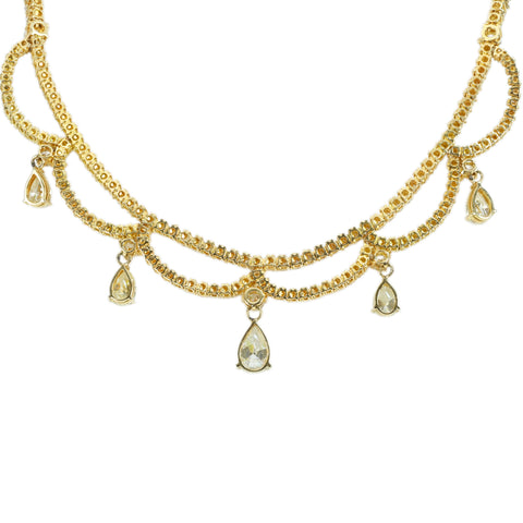 【中古】K18YG DIAMOND NECKLACE ダイヤモンドネックレス D1.81ct D5.86ct 51.5g