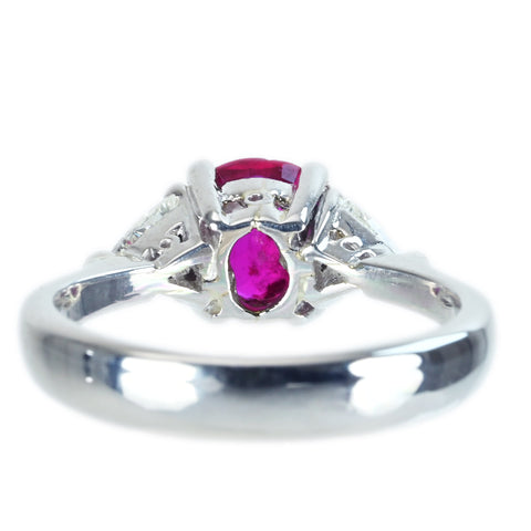 [Used] PT900 NON-HEATED RUBY RING R1.43ct D0.41ct GRS Certificate 6.4g #12