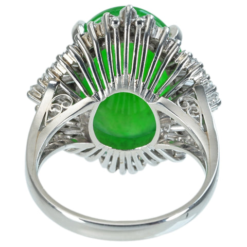 [Used] PT900 Jadeite Ring, Jadeite 13.16ct, D1.87ct, 13.9g, #16 