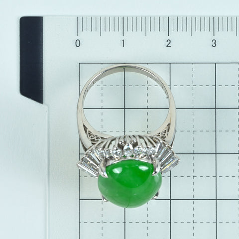 [Used] PT900 Jadeite Ring, Jadeite 13.16ct, D1.87ct, 13.9g, #16 