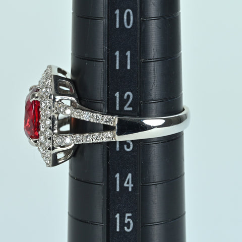 Pre-owned PT950 NO HEAT SAPPHIRE RING, PS 2.45ct, D 0.70ct, GRS Certificate, 8.9g, #13 