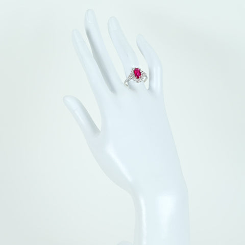 【中古】K18WG NO HEAT RUBY RING モザンビーク産非加熱ルビーリング R2.01ct D0.60ct GRS鑑別書 3.6g #14