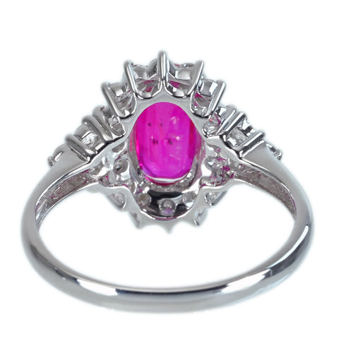 【中古】K18WG NO HEAT RUBY RING モザンビーク産非加熱ルビーリング R2.01ct D0.60ct GRS鑑別書 3.6g #14