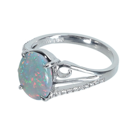 【中古】PT900 OPALオパールリング OP1.35ct D0.12ct 5.3g #14