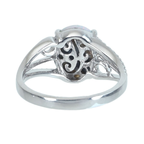 【中古】PT900 OPALオパールリング OP1.35ct D0.12ct 5.3g #14