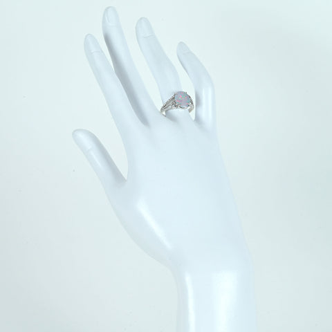 【中古】PT900 OPALオパールリング OP1.35ct D0.12ct 5.3g #14