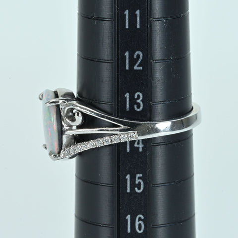 【中古】PT900 OPALオパールリング OP1.35ct D0.12ct 5.3g #14
