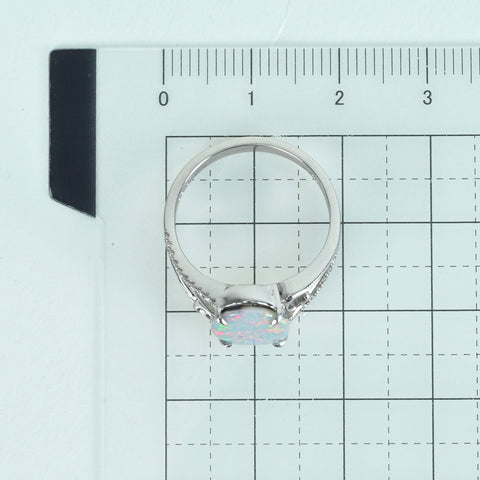 【中古】PT900 OPALオパールリング OP1.35ct D0.12ct 5.3g #14